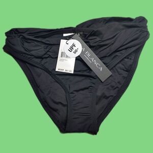 NWT La Blanca Island Goddess Mid-Waist Sash Band Swim Bottom Size 4 Bikini